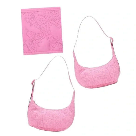 Embroidery Heart Mini Hobo Crossbody Handbag - Picture 2 of 12